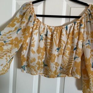 David Bitton Yellow and Blue blouse - Medium